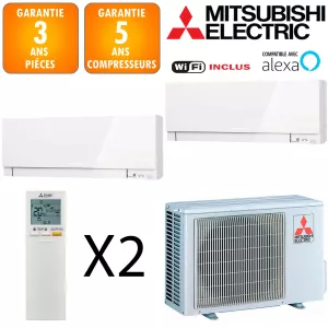 Mitsubishi Bi-split MXZ-2F42VF + MSZ-EF18VGKW + MSZ-EF22VGKW