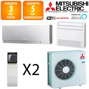 Mitsubishi Bi-split MXZ-4F72VF + MSZ-EF35VGKS + MFZ-KT35VG