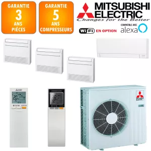 Mitsubishi Quadri-split MXZ-5F102VF + 3 X MFZ-KT25VG + MSZ-AY42VGK