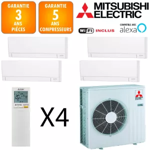 Mitsubishi Quadri-split MXZ-5F102VF + 4 X MSZ-AY25VGK