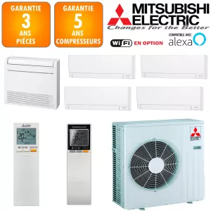 Mitsubishi Quintuple-split MXZ-5F102VF + 3 X MSZ-AY15VGK + MFZ-KT25VG + MSZ-AY42VGK