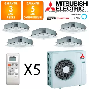 Mitsubishi Quintuple-split MXZ-5F102VF + 5 X SLZ-M15FA