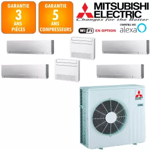 Mitsubishi Sextuple-split MXZ-6F120VF + 3 X MSZ-EF18VGKS + 2 X MFZ-KT25VG + MSZ-EF42VGKS