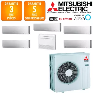 Mitsubishi Sextuple-split MXZ-6F120VF + 4 X MSZ-EF18VGKS + MSZ-EF25VGKS + MFZ-KT50VG