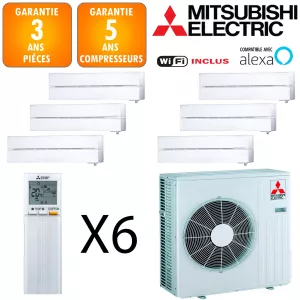 Mitsubishi Sextuple-split MXZ-6F120VF + 5 X MSZ-LN18VGV + MSZ-LN50VGV