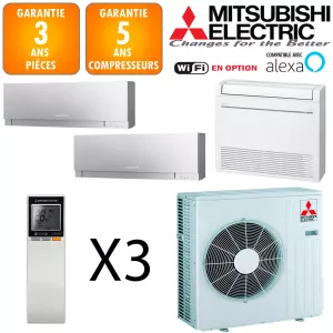 Mitsubishi Tri-split MXZ-3F54VF + MSZ-EF18VGKS + MSZ-EF22VGKS + MFZ-KT25VG