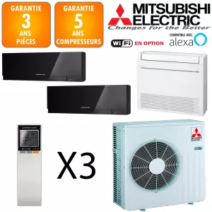 Mitsubishi Tri-split MXZ-5F102VF + MSZ-EF35VGB + MFZ-KT35VG + MSZ-EF42VGB
