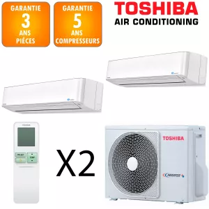 Toshiba Bi-split Daiseikai RAS-2M18G3AVG-E + 2 X RAS-M10PKVPG-E