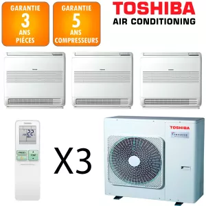 Toshiba Tri-split Console RAS-3M26G3AVG-E + 3 X RAS-B10J2FVG-E