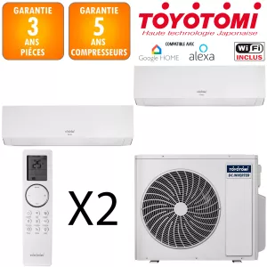 Toyotomi Bi-split MULR32-42INV-5 + 2 X ERAI 24 Blanc