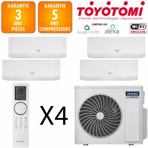 Toyotomi Quadri-split MULR32-42INV-5 + 4 X ERAI 9 Blanc